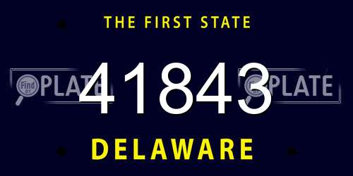 41843 Delaware License Plate