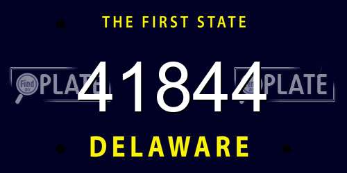 41844 Delaware License Plate