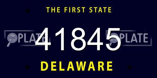 41845 Delaware License Plate