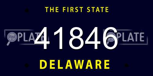 41846 Delaware License Plate