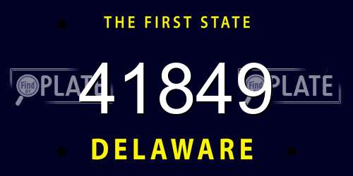 41849 Delaware License Plate