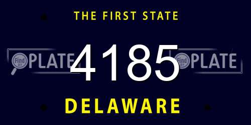 4185 Delaware License Plate