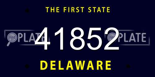 41852 Delaware License Plate