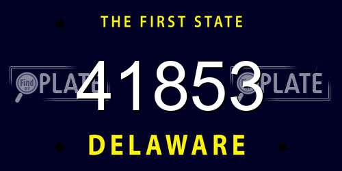41853 Delaware License Plate