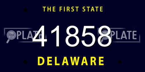41858 Delaware License Plate