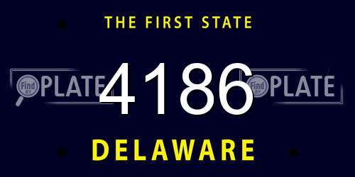 4186 Delaware License Plate