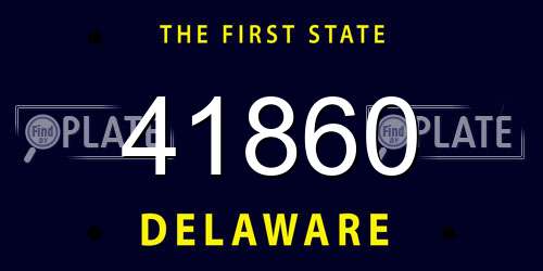 41860 Delaware License Plate