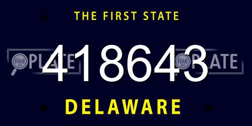 418643 Delaware License Plate