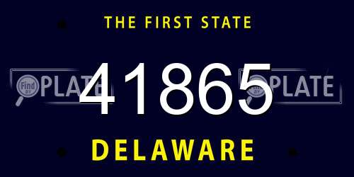 41865 Delaware License Plate