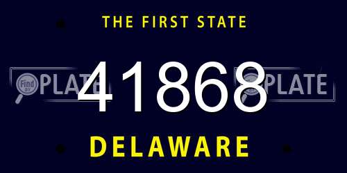 41868 Delaware License Plate