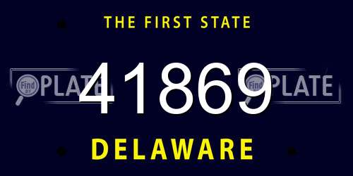 41869 Delaware License Plate