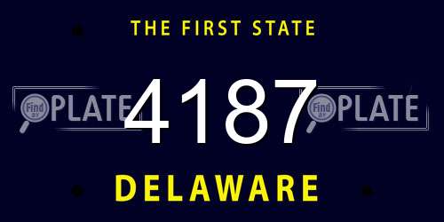 4187 Delaware License Plate