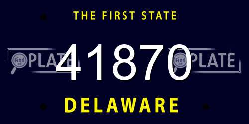 41870 Delaware License Plate