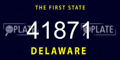 41871 Delaware License Plate