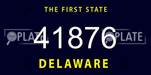 41876 Delaware License Plate