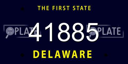 41885 Delaware License Plate