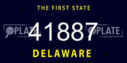 41887 Delaware License Plate