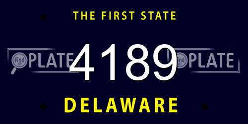 4189 Delaware License Plate