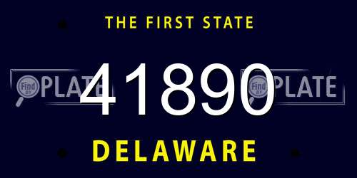41890 Delaware License Plate