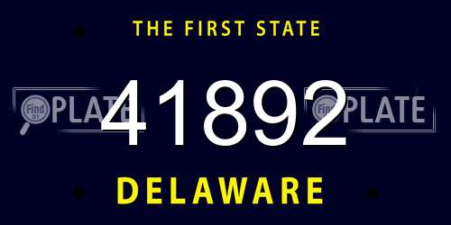 41892 Delaware License Plate