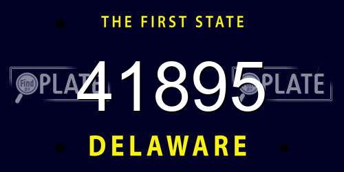 41895 Delaware License Plate