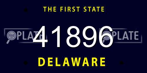 41896 Delaware License Plate