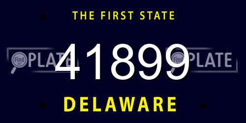 41899 Delaware License Plate