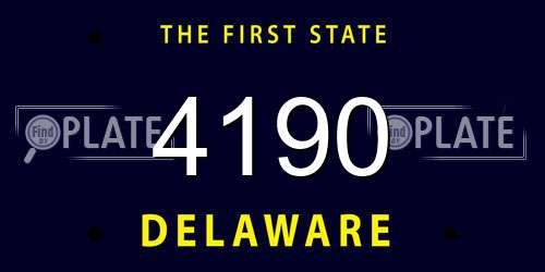 4190 Delaware License Plate