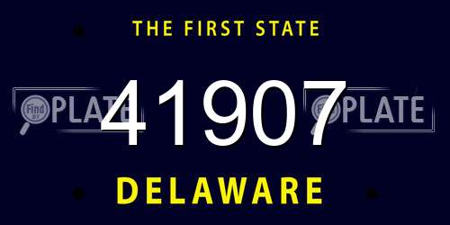 41907 Delaware License Plate