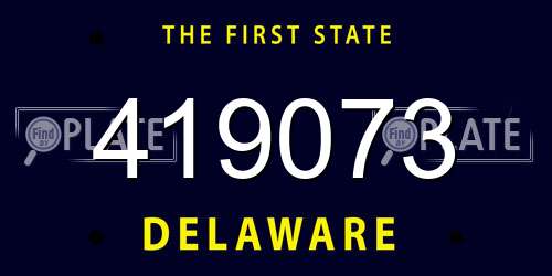 419073 Delaware License Plate