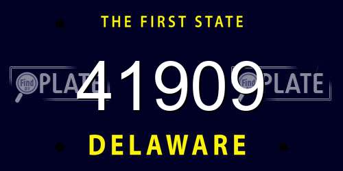 41909 Delaware License Plate