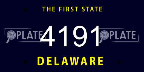 4191 Delaware License Plate