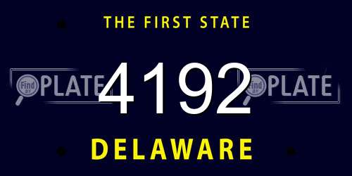 4192 Delaware License Plate