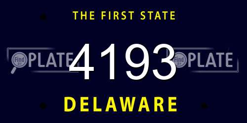 4193 Delaware License Plate