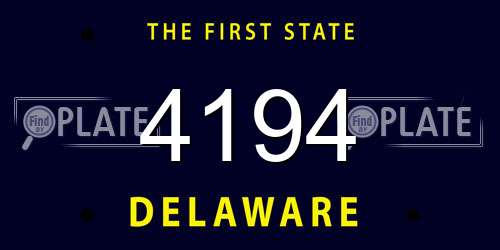 4194 Delaware License Plate