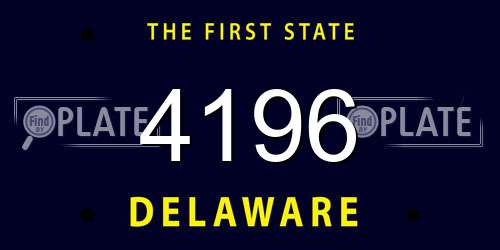 4196 Delaware License Plate