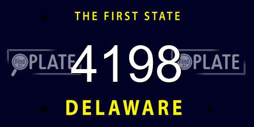 4198 Delaware License Plate