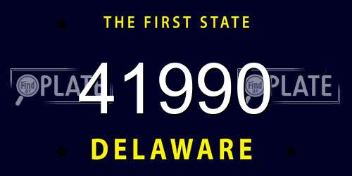 41990 Delaware License Plate