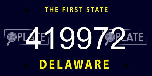 419972 Delaware License Plate