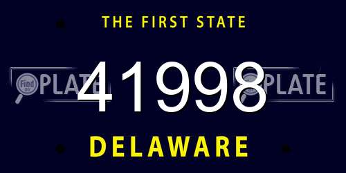 41998 Delaware License Plate