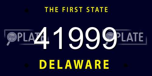 41999 Delaware License Plate