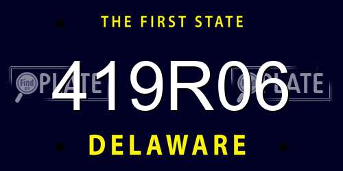 419R06 Delaware License Plate