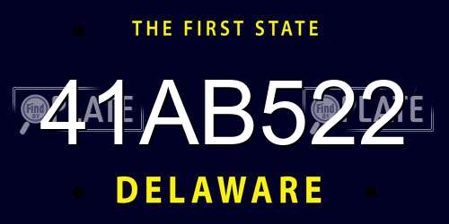 41AB522 Delaware License Plate