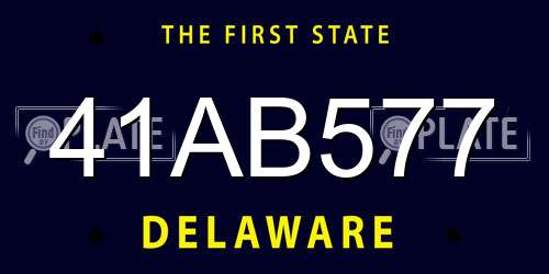 41AB577 Delaware License Plate