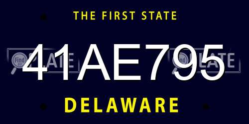 41AE795 Delaware License Plate