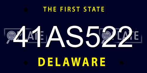 41AS522 Delaware License Plate