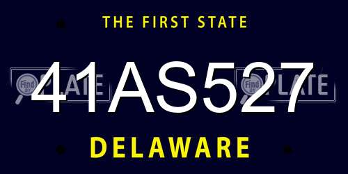 41AS527 Delaware License Plate