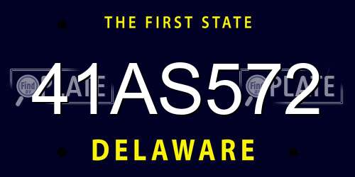 41AS572 Delaware License Plate
