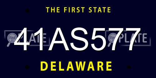 41AS577 Delaware License Plate