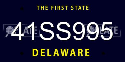 41SS995 Delaware License Plate
